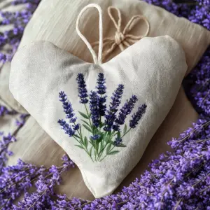 💜 Handgefertigte Lavendelherzen aus Öko-Tex Baumwolle